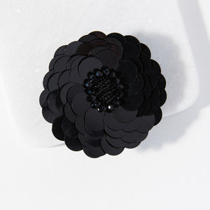 Black Flower Brooch Barrette - Havlan & West