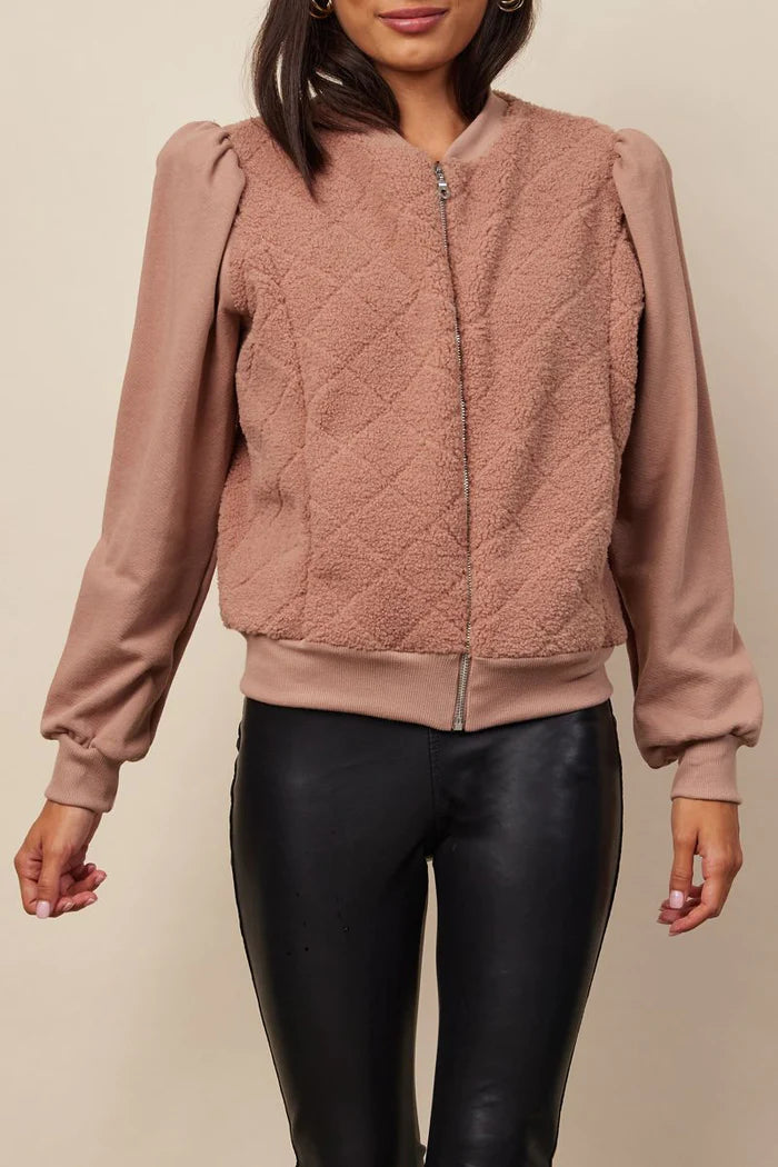 Sherpa Quilted Bomber